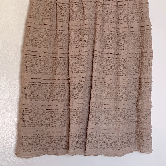 Cynthia Rowley Lace Ruffle Sleeveless Fit & Flare Dress – Blush Beige, Size 8 - Picture 6 of 8